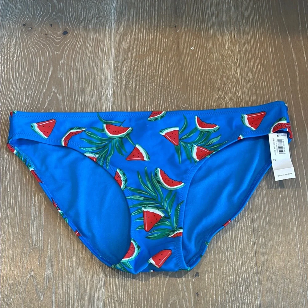 NWT Old Navy Blue Watermelon Print Bikini Bottom Medium - Picture 1 of 1